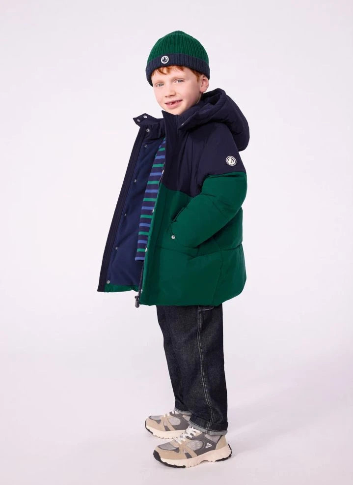 Petit Bateau - Chaqueta acolchada color block | Verde