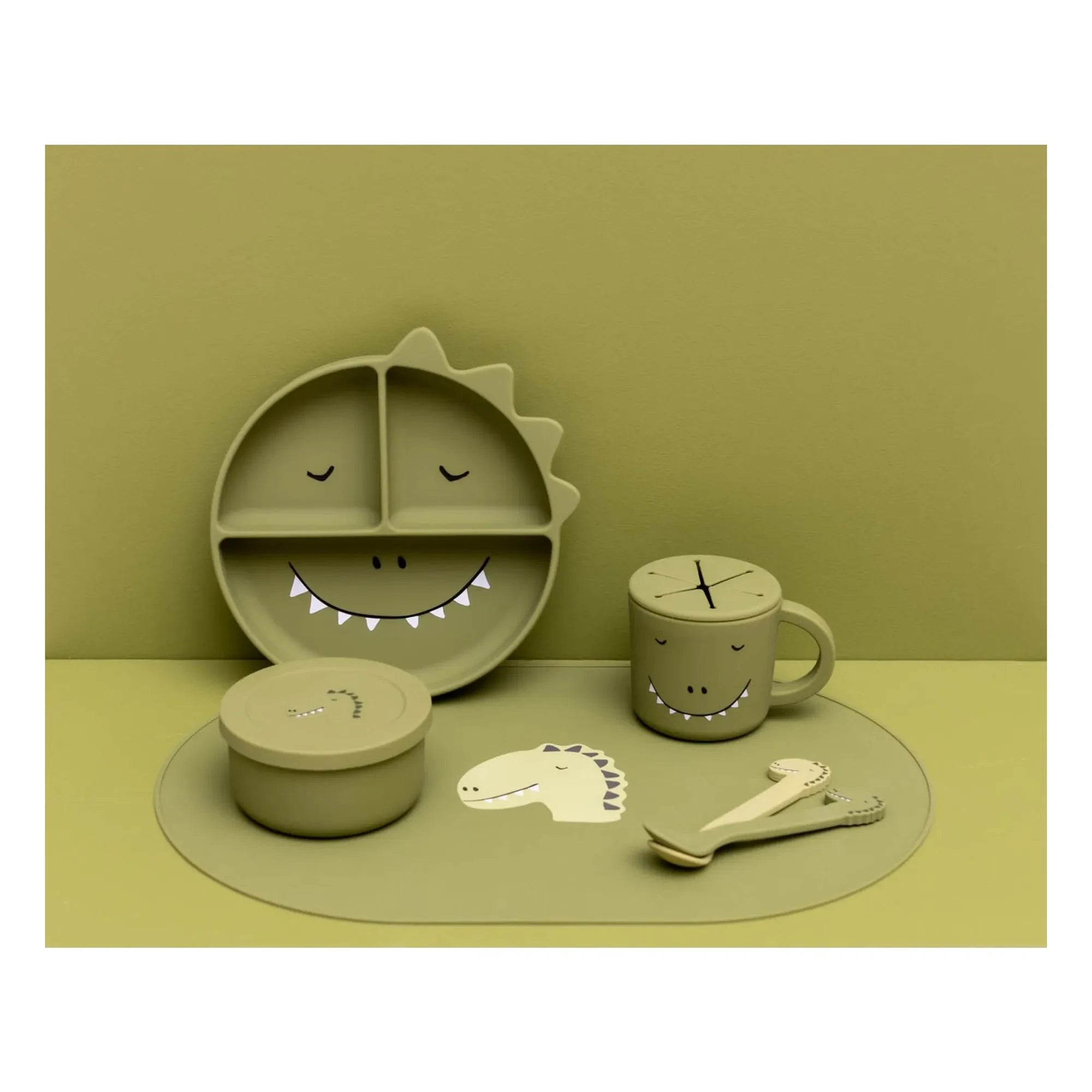 Trixie - Señor Dino Cucharas de silicona - Set de 2 | Verde