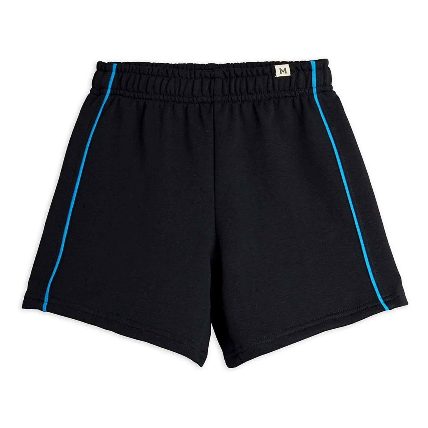 Mini Rodini - Pantalón corto de chándal de algodón orgánico con ribete en contraste | Negro