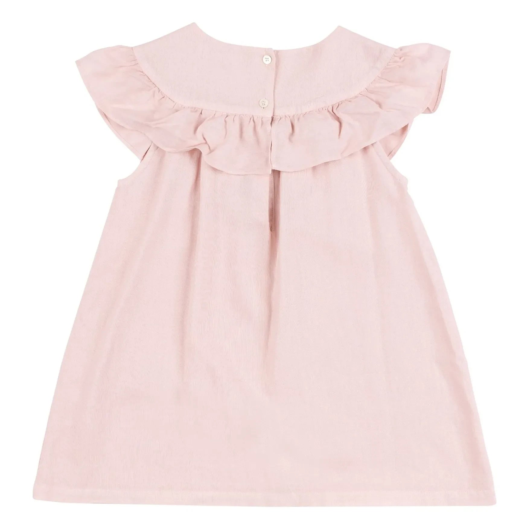 Babe & Tess - Vestido Cécile bordado de lino | Rosa empolvado