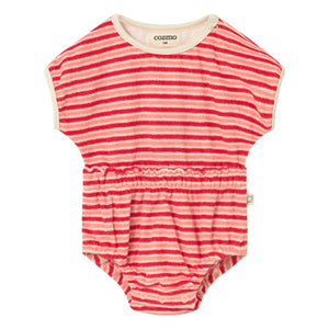 Cozmo - Body de tela de rizo a rayas Gianna | Rojo