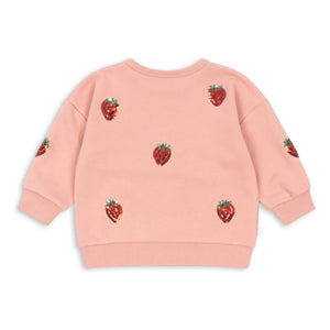 Konges Sløjd - Sudadera Lou de fresa con lentejuelas de algodón orgánico | Rosa