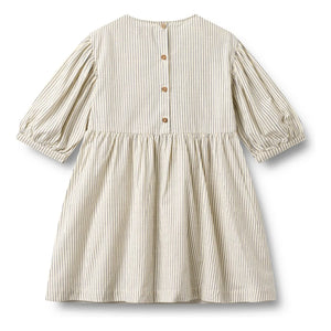 Wheat - Vestido de algodón orgánico a rayas Magda | Crudo