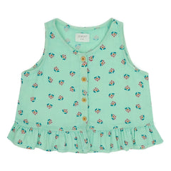 Jenest - Top de Algodón Orgánico Sofie Fleuri | Turquesa