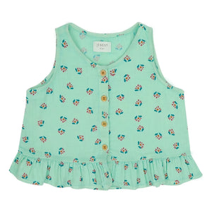Jenest - Top de Algodón Orgánico Sofie Fleuri | Turquesa