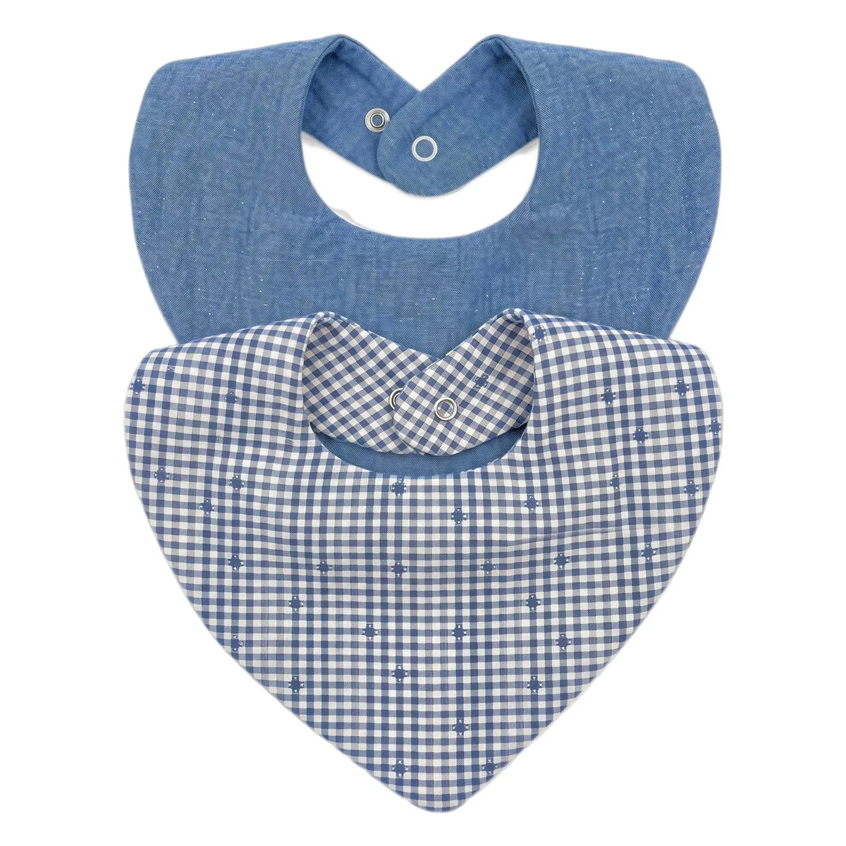 Editions Aimable - Bandana Brigitte - Set de 2 | Algodón Vichy azul