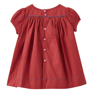 Caramel - Vestido y cubrepañal fruncido (smock) Moringa | Burdeos