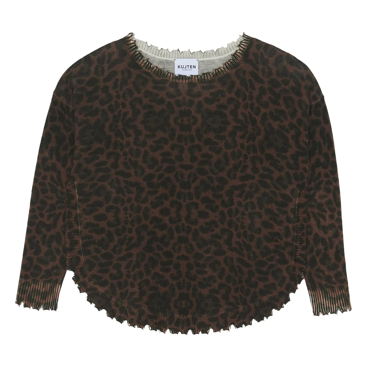 Kujten - Jersey de Cachemira Leopardo Melah | Marrón