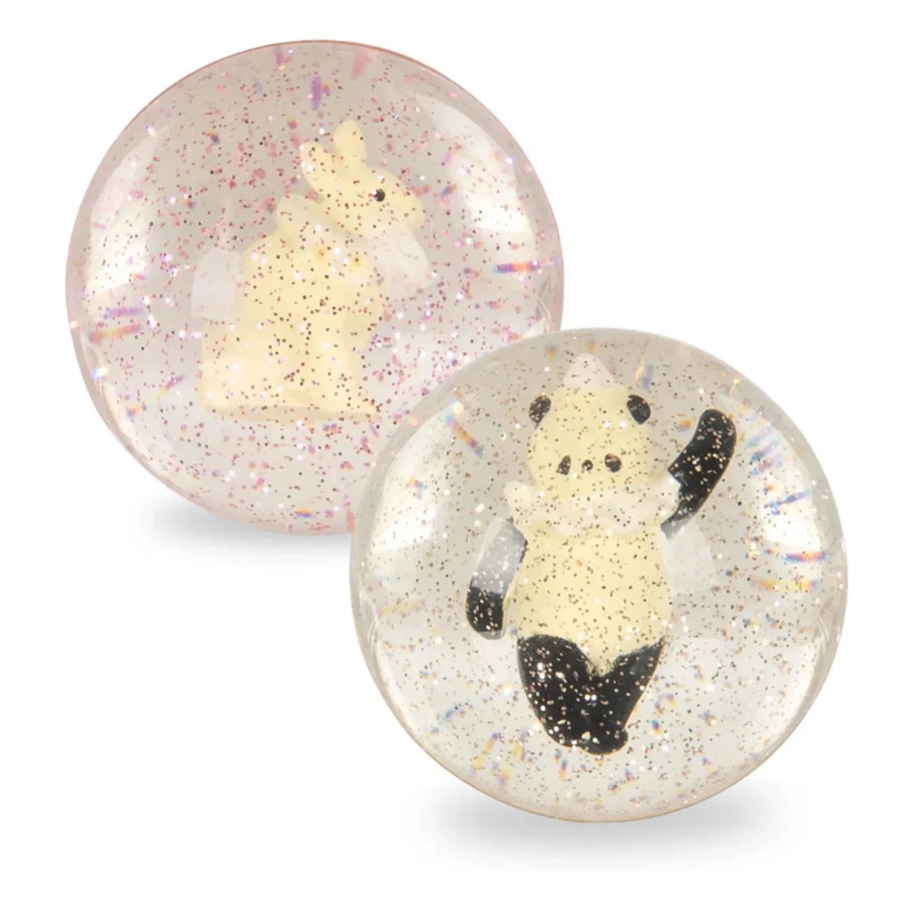 Konges Sløjd - Set de 2 pelotas saltarinas de conejito/panda | Rosa