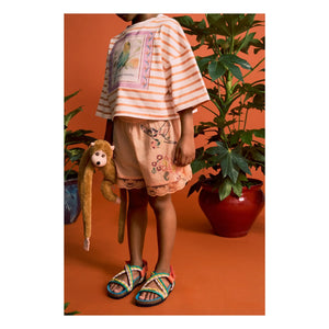 Maison Mangostan - Shorts bordados con pájaros | Naranja