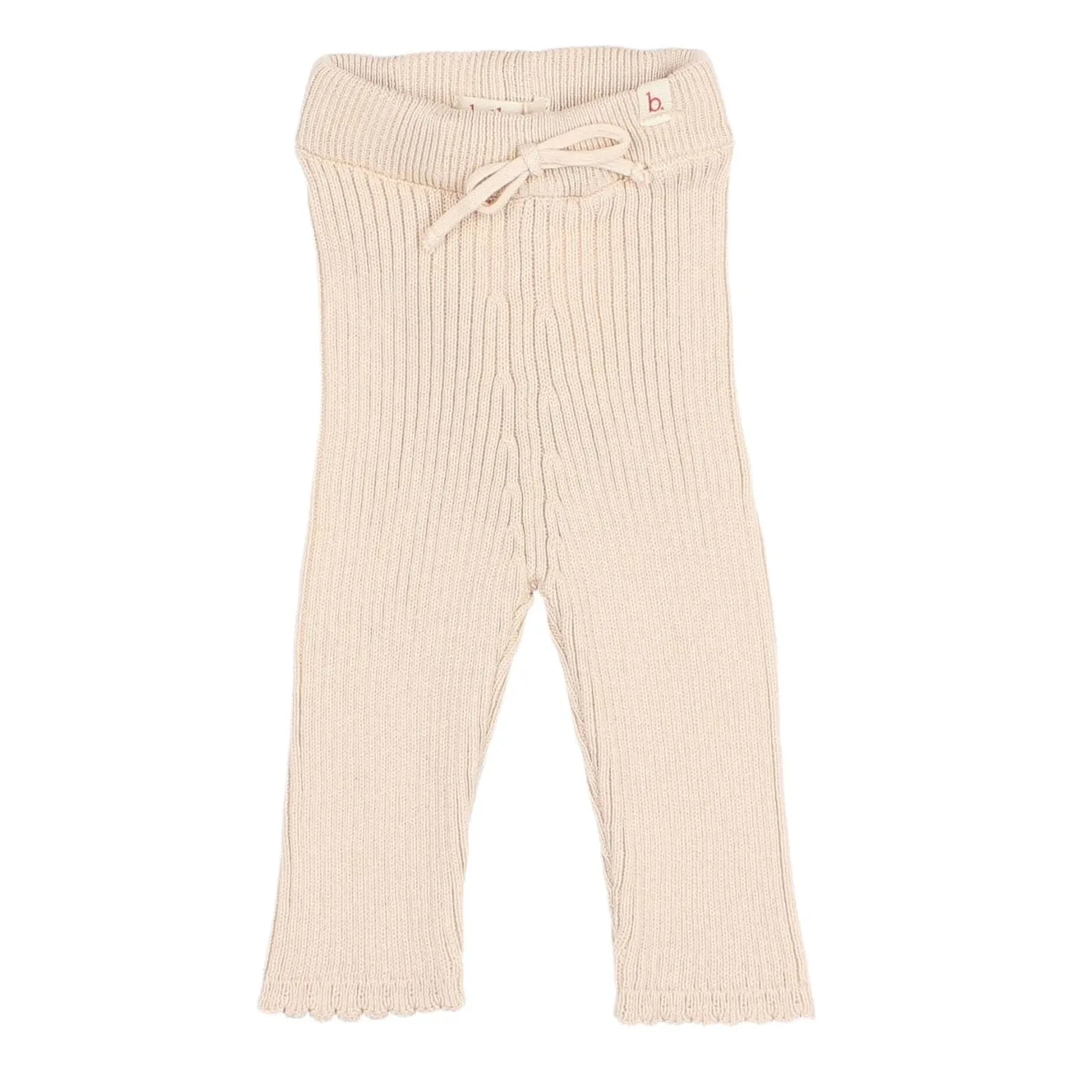 Búho - Leggings de Algodón Orgánico Acanalado | Rosa Pálido