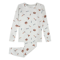Petit Lem - Pijama de herramientas de algodón orgánico y modal | Gris