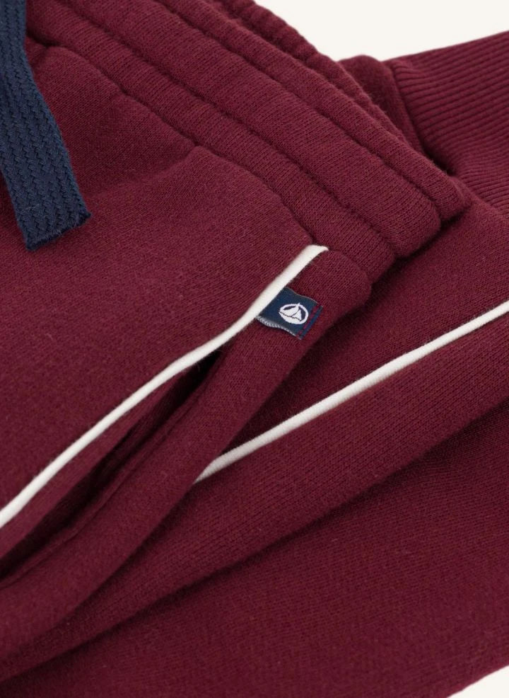 Petit Bateau - Jogger de corte ajustado en algodón orgánico | Burdeos
