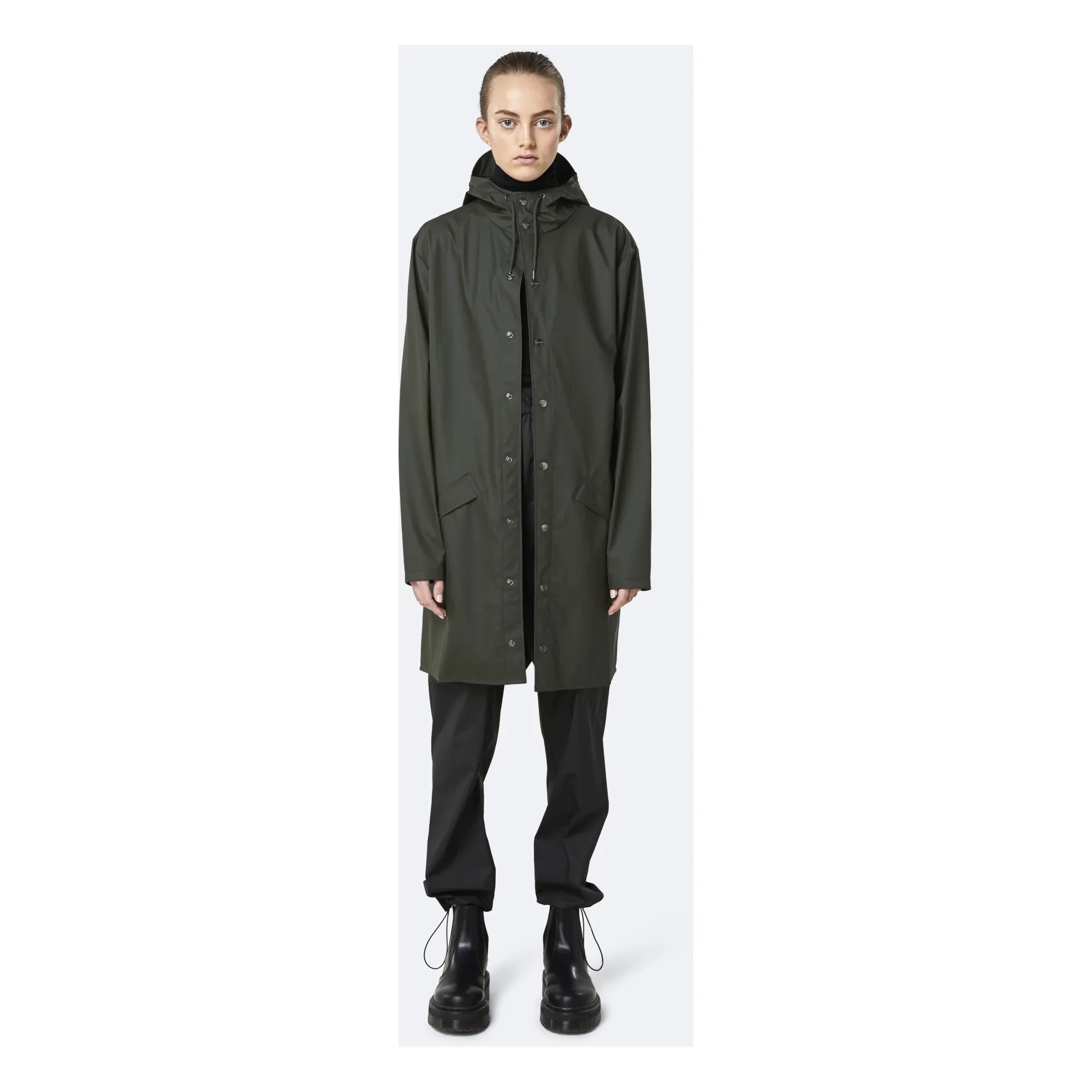 Rains - Abrigo Largo Impermeable Encerado Unisex | Verde