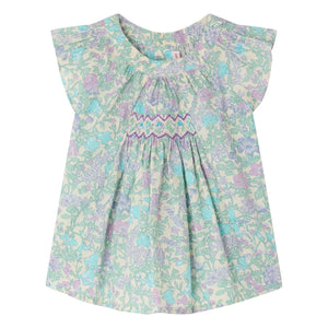 Bonpoint - Blusa Laurie Liberty Algodón Orgánico | Verde agua