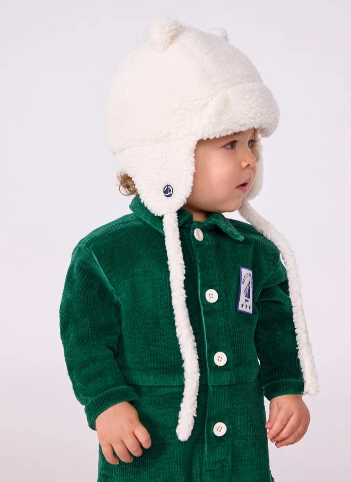 Petit Bateau - Chapka Sherpa con orejeras | Ecru