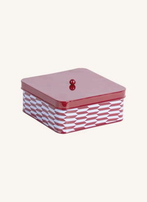 Present Time - Caja de Almacenamiento de Metal con Diseño Salerno | Rojo