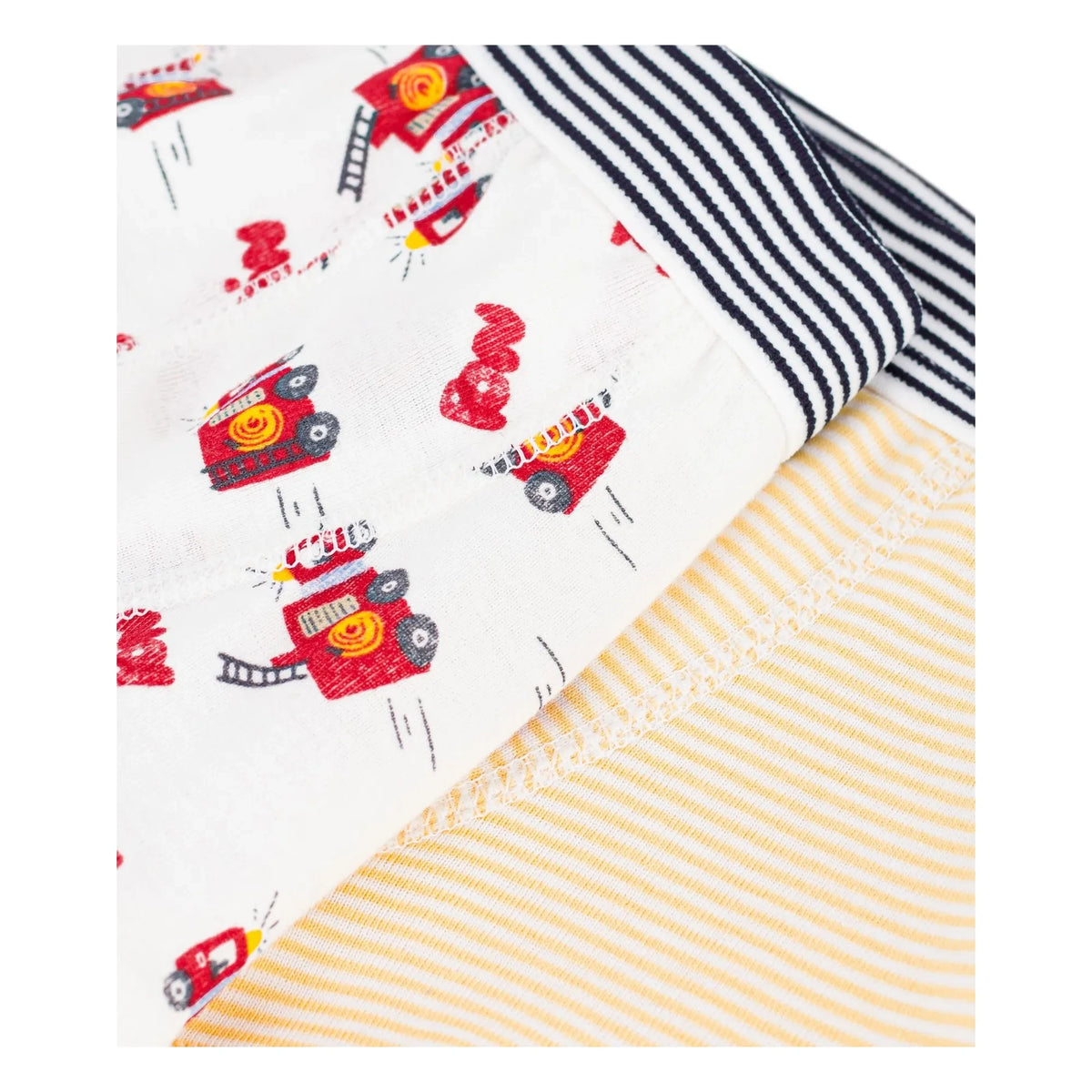 Petit Bateau - Bóxers de algodón orgánico para bombero, pack de 2 | Blanco