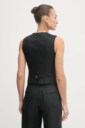 Chaleco de lino de un botón Weekend Max Mara PACE para mujer