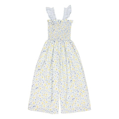 Búho - Mono de seersucker con estampado floral | Azul claro
