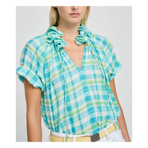 Laurence Bras - Blusa Snail de algodón | Turquesa