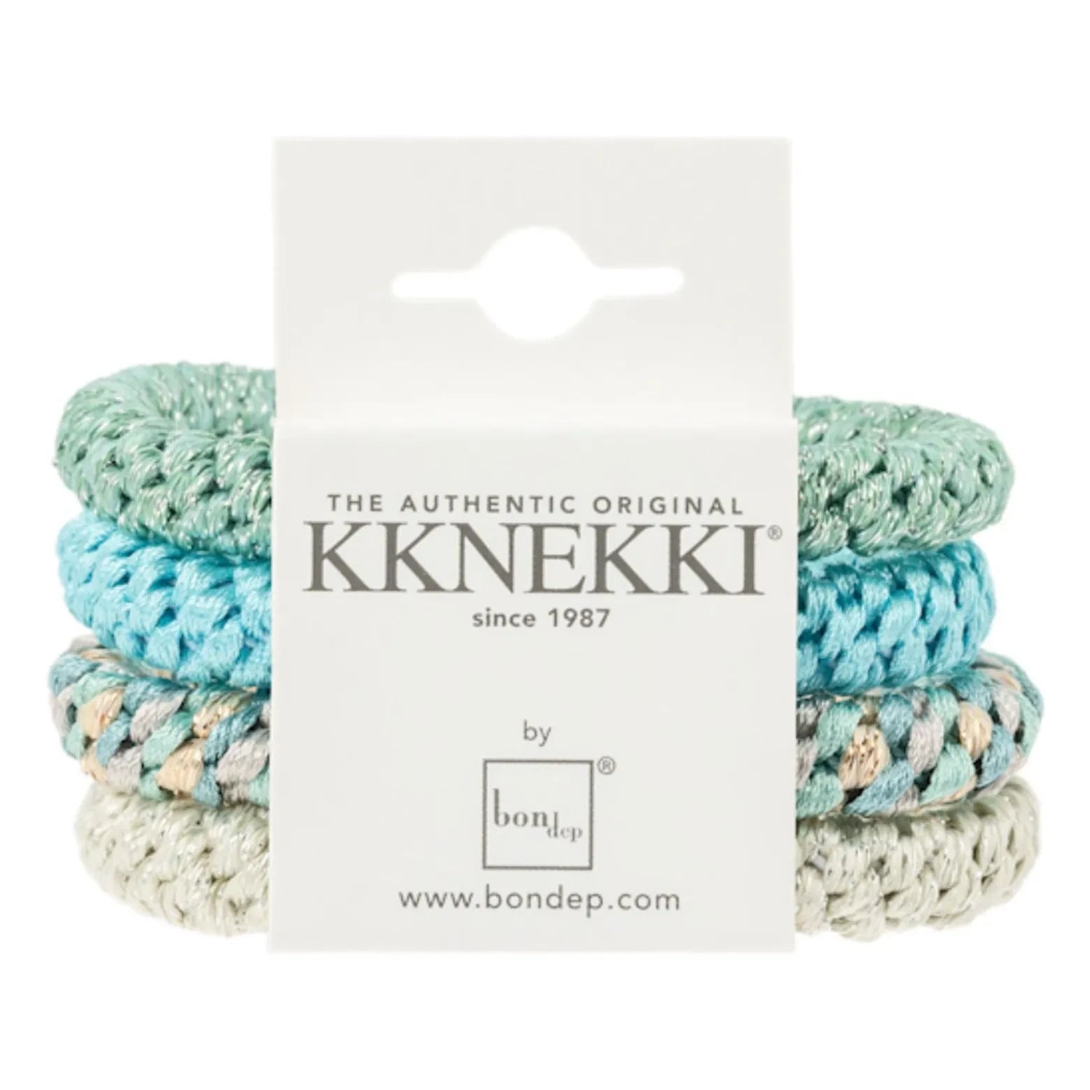 Bon Dep - Set de 4 gomas para el pelo Kknekki 58 | Verde agua