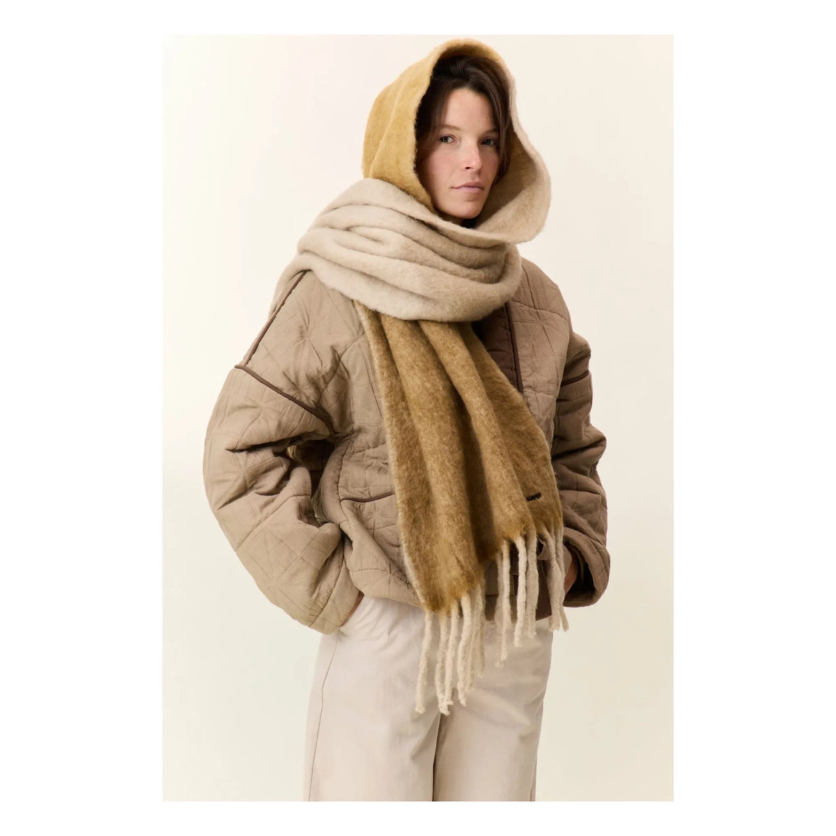 Leon & Harper - Pañuelo a rayas Elton | Camel