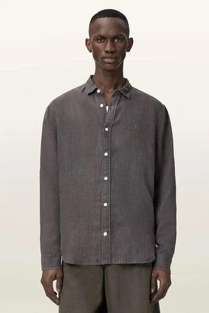 AllSaints camisa de lino para hombre LOOM