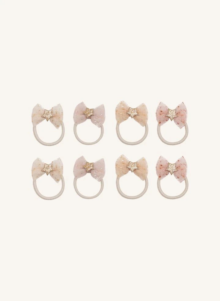 Mimi & Lula - Set de 8 mini pasadores con lazo de tul | Rosa pálido