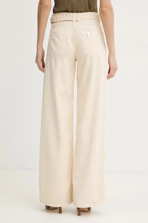 Pantalón de lino de mujer de pernera ancha Liu Jo