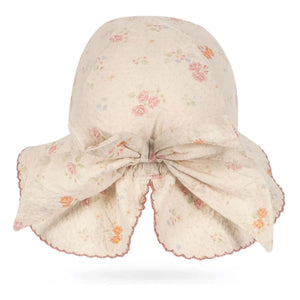 Konges Sløjd - Gorro Elin con Nudo de Flores de Algodón Orgánico | Beige