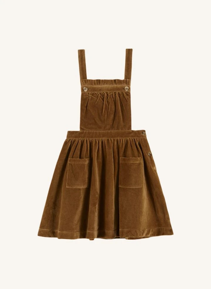 Emile et Ida - Vestido de tirantes de terciopelo | Bronce