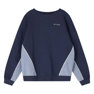 Cos I Said So - Sudadera de algodón orgánico con bloques de color | Azul marino