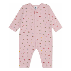 Petit Bateau - Pijama de dormir de algodón orgánico con estampado floral | Rosa empolvado