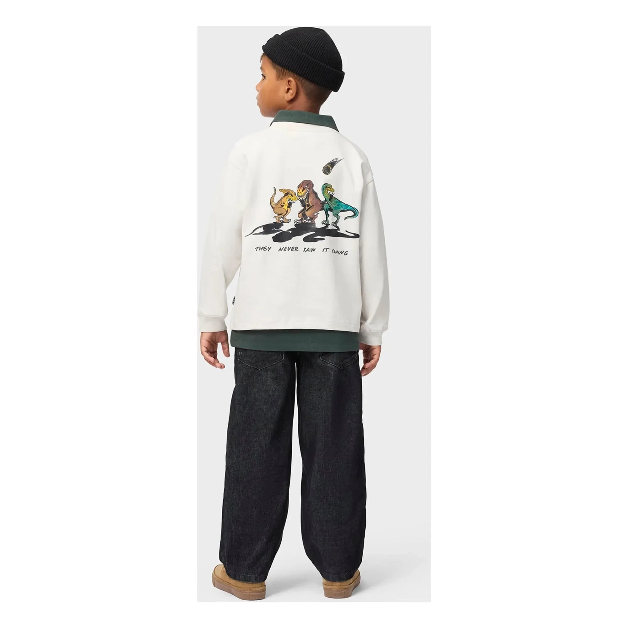 Molo - Rube Dinosaurs Camiseta de Algodón Orgánico | Blanco
