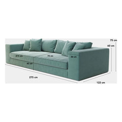 Panac Edition - Sofá de 4 plazas Bellechasse, algodón y lino - 275 cm | Perla