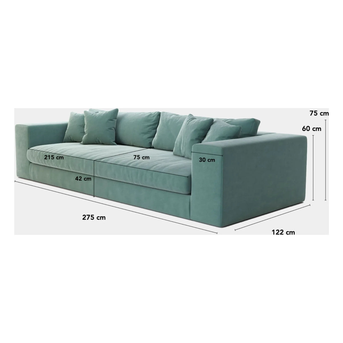 Sofá bouclette Panac Edition - Bellechasse de 4 plazas - 275 cm | Blanco roto