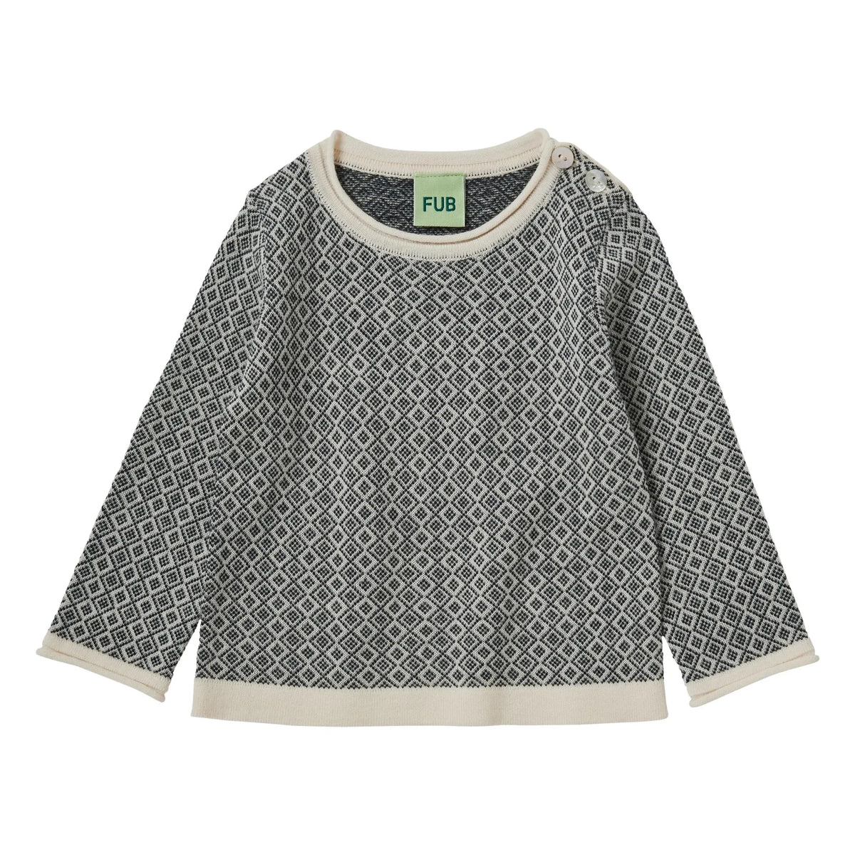 FUB - Jersey jacquard de punto extra fino de lana merino | Azul marino