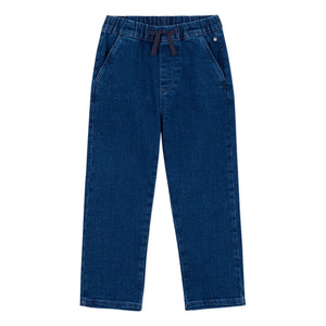 Petit Bateau - Organik Pamuk Bağcıklı Jean | Mavi