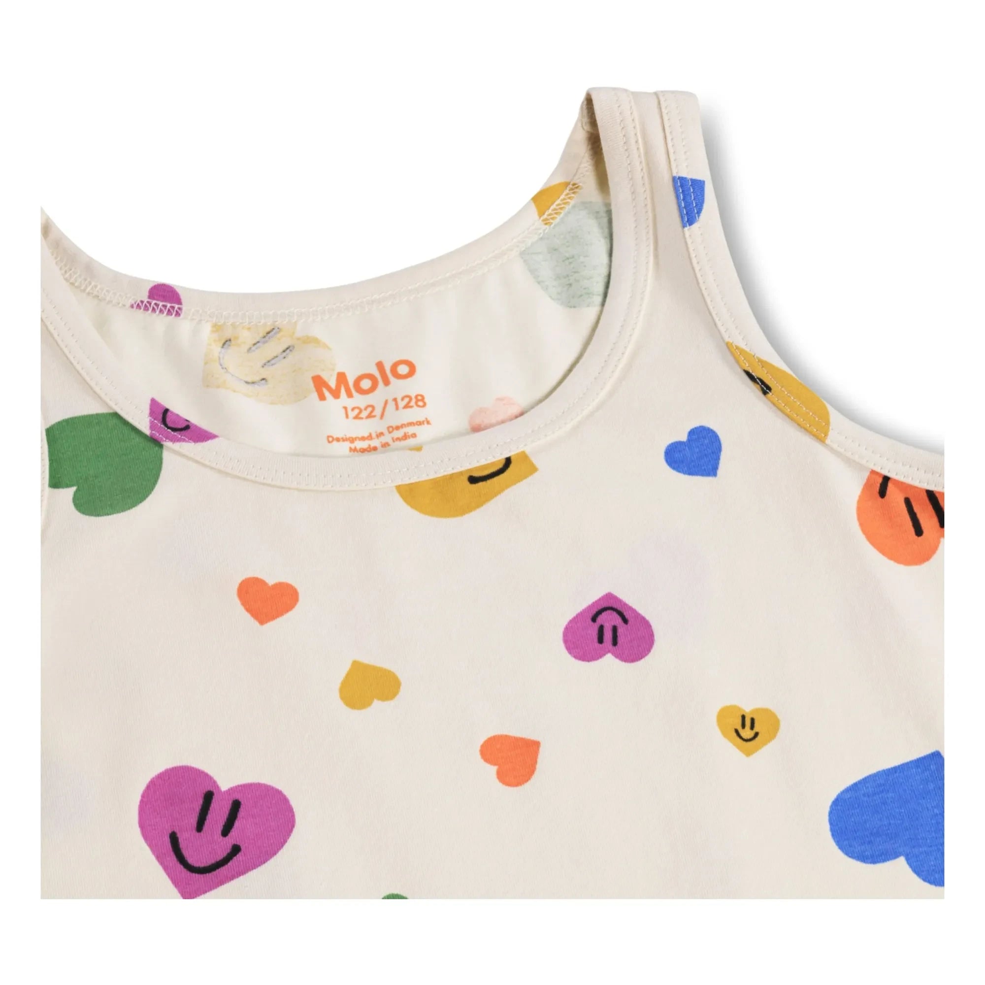 Molo - Camiseta de tirantes de algodón orgánico Jeanie Cœurs de 2 unidades | Crudo