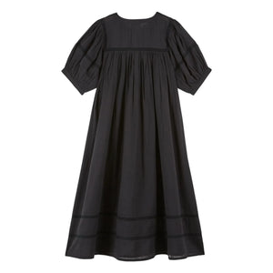 Emile et Ida - Vestido de gasa de algodón con encaje | Negro