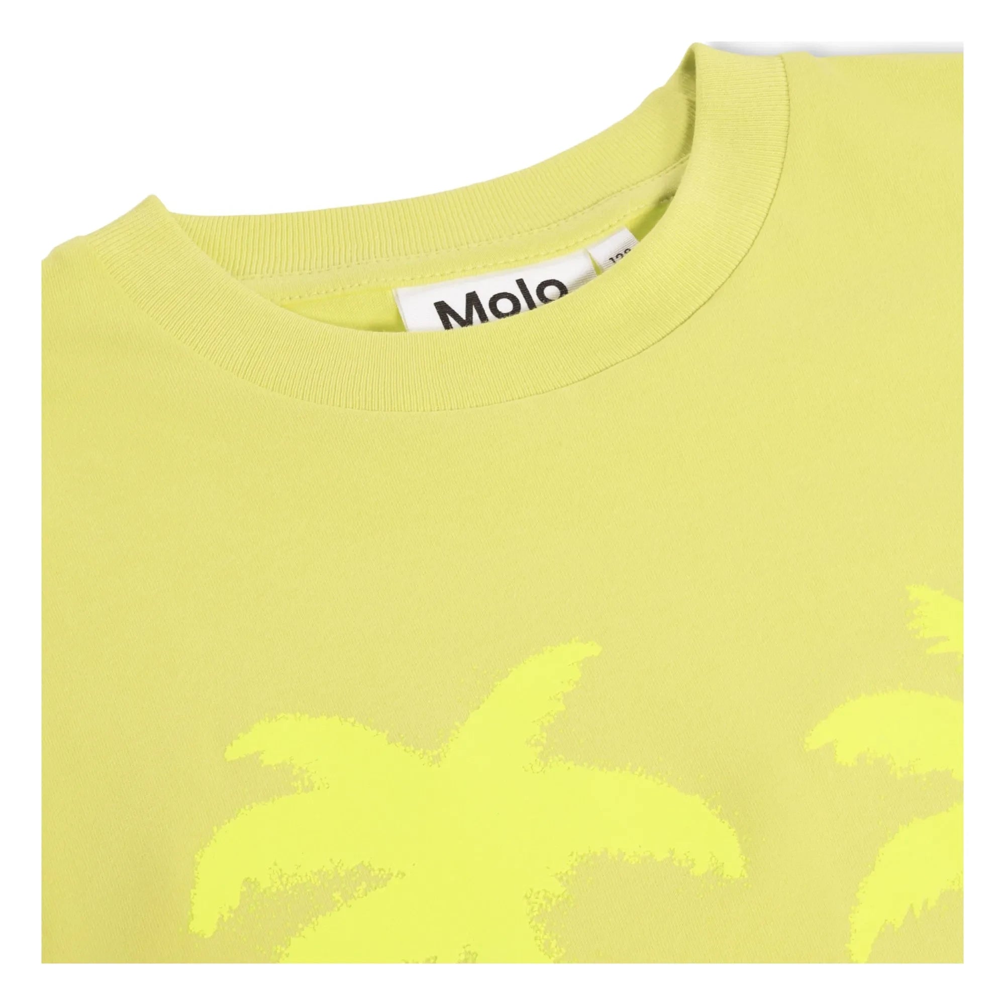 Molo - Camiseta de algodón orgánico Riley Palm Smile | Amarillo