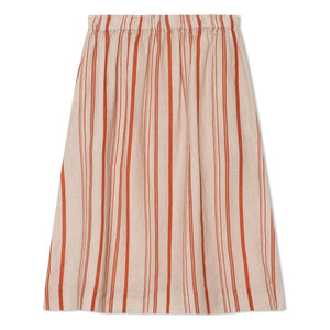 Matona - Falda midi de lino a rayas | Blanco roto