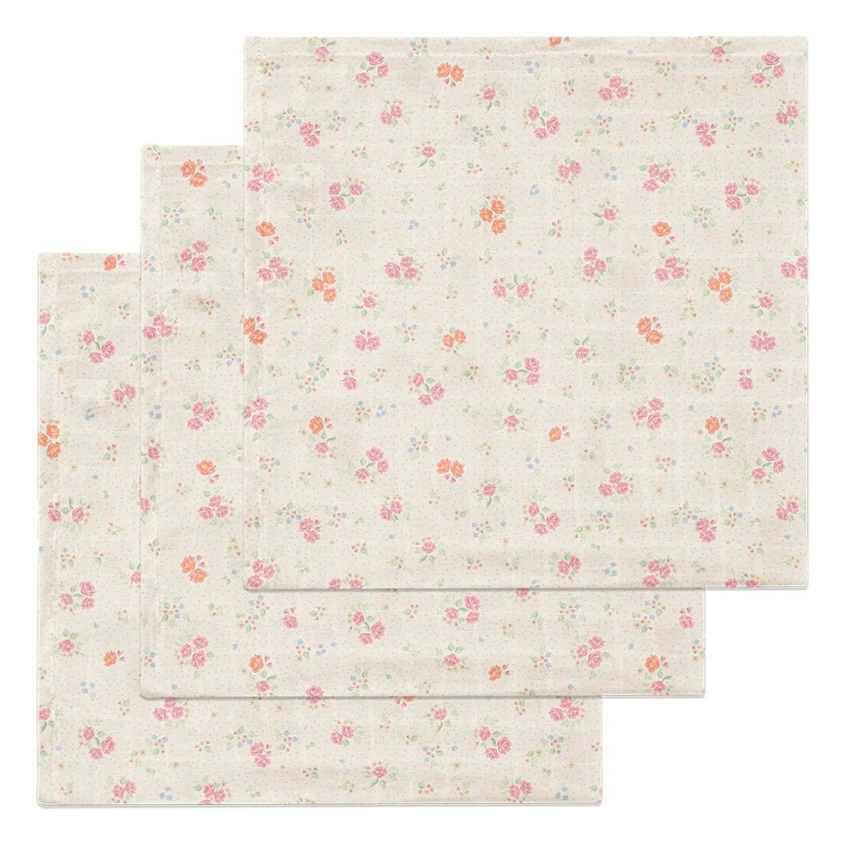 Konges Sløjd - Paños de muselina de algodón orgánico Nonoka - Set de 3 | Rosa