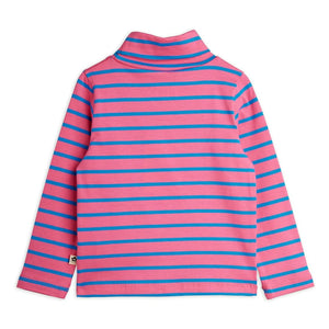 Mini Rodini - Cuello alto de algodón orgánico a rayas | Rosa