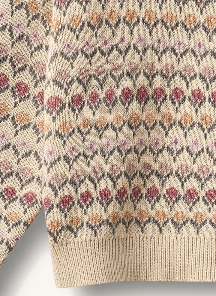 Wheat - Harlow Jersey Jacquard de Algodón Orgánico | Beige