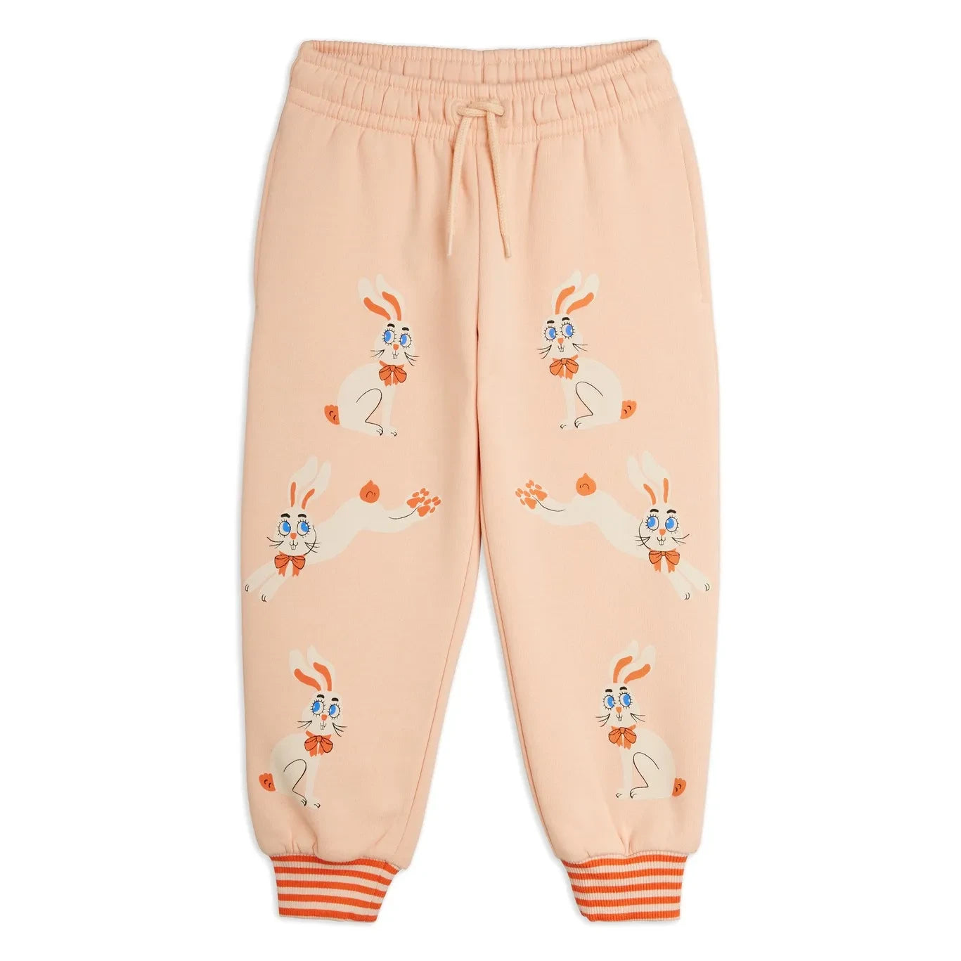 Mini Rodini - Jogger de algodón orgánico con conejos | Rosa