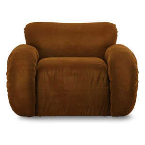 HKliving - Sillón lounge de terciopelo Arc | Caramelo