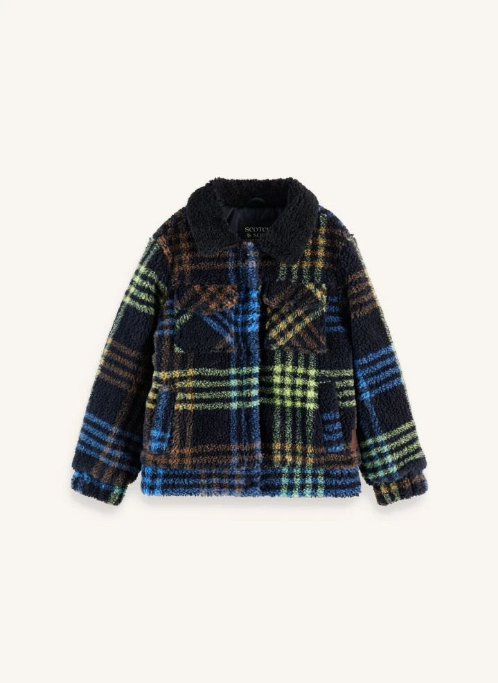Scotch & Soda - Chaqueta sherpa a cuadros | Azul marino