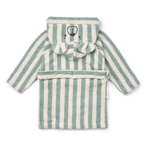 Liewood - Albornoz Lily a rayas color menta/crema